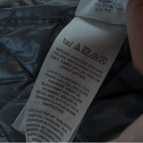 J.Crew Blue/Gray Quilted Down Filled Full Zip Puffer Lightweight Jacket, size XS - Picture 10 of 10